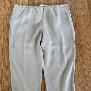 Flax colored J. Jill Love Linen pants elastic waist XL
